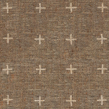 Load image into Gallery viewer, Textured brown fabric with white cross pattern