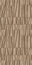 Load image into Gallery viewer, Patterned rug with brown and beige stripes on a textured background
