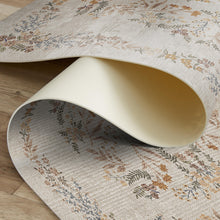 Load image into Gallery viewer, Floral-patterned rug on a wooden floor with a white chair partially visible.