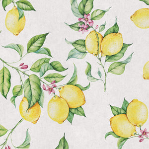 6''x6'' sample of a lemon design placemat or table runner
