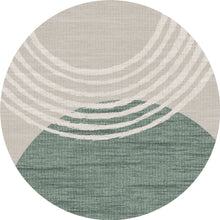 Load image into Gallery viewer, Classic brown and green pattern on round placemat
