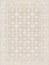 Load image into Gallery viewer, Decorative beige and white floral patterned rug
