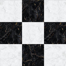 Load image into Gallery viewer, Checkered pattern of black and white marble textures