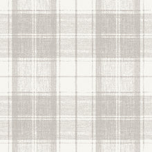 Load image into Gallery viewer, Plaid pattern with gray and white colors on a textured fabric background