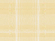 Load image into Gallery viewer, Plaid pattern with light yellow and white lines on a beige background