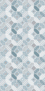 light blue patchwork vinyl mat area rug 3'x5'