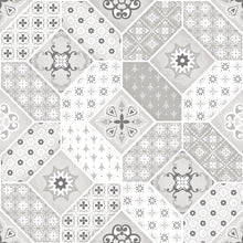 Load image into Gallery viewer, grey patchwork vinyl mat sample