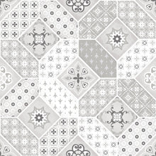 Load image into Gallery viewer, grey patchwork vinyl mat sample