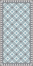 Load image into Gallery viewer, Light blue color vinyl mat design inspired by Spanish floor tiles - area mat size 3'x5'