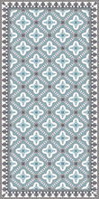 Load image into Gallery viewer, Light blue color vinyl mat design inspired by Spanish floor tiles - area mat size 3'x5'