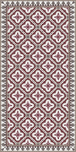 Load image into Gallery viewer, Bordeaux color vinyl mat design inspired by Spanish floor tiles - area mat 3'x5'