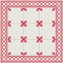 Load image into Gallery viewer, Red and white tile table runners