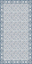Load image into Gallery viewer, Light blue color vinyl mat design inspired by Spanish floor tiles - area mat
