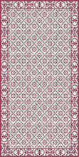 Load image into Gallery viewer, red color vinyl mat design inspired by Spanish floor tiles - area mat 3'x5'