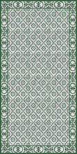 Load image into Gallery viewer, Green color vinyl mat design inspired by Spanish floor tiles - area mat 3&#39;x5&#39;
