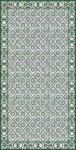 Load image into Gallery viewer, Green color vinyl mat design inspired by Spanish floor tiles - area mat 3'x5'