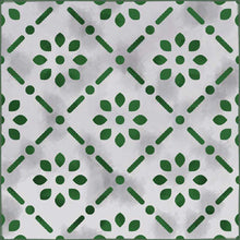 Load image into Gallery viewer, Green color vinyl mat design inspired by Spanish floor tiles - sample