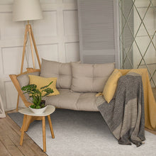 Load image into Gallery viewer, easy to clean non washable vinyl mat with black fabric texture in modern living room bench