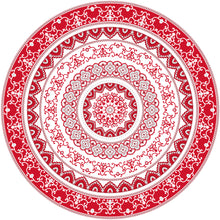 Load image into Gallery viewer, Red round placemat