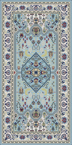 Light blue vinyl mat inspired by authenticate Persian rug -  area rug