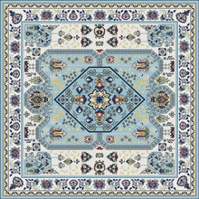 Load image into Gallery viewer, Light blue vinyl mat inspired by authenticate Persian rug - sample
