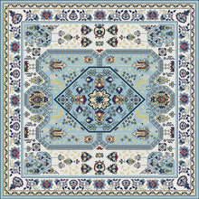 Load image into Gallery viewer, Light blue vinyl mat inspired by authenticate Persian rug - sample