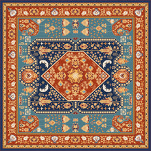 Load image into Gallery viewer, Orange vinyl mat inspired by authenticate Persian rug - sample