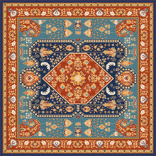 Load image into Gallery viewer, Orange vinyl mat inspired by authenticate Persian rug - sample