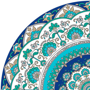 Mandala style Turquoise color vinyl mat sample