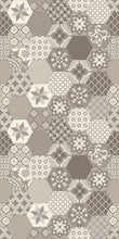Load image into Gallery viewer, Beige patchwork vinyl mat design -area rug 3&#39;x5&#39;
