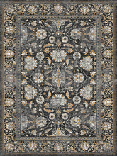 Load image into Gallery viewer, Decorative floral rug with intricate patterns on a dark background
