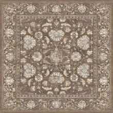 Load image into Gallery viewer, Decorative floral rug with a brown and beige color scheme
