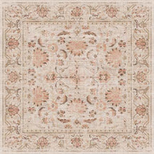 Load image into Gallery viewer, Decorative floral rug with intricate patterns on a beige background
