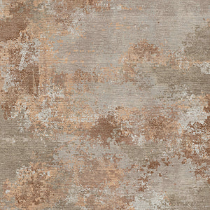 Textured brown and beige patterned rug