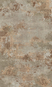Textured rug with brown and beige pattern