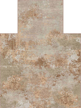 Load image into Gallery viewer, Textured area rug with a mix of brown and beige colors on a white background
