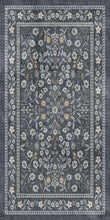 Load image into Gallery viewer, Decorative rug with floral pattern on a dark blue background
