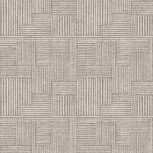 Load image into Gallery viewer, A close-up of a woven carpet or fabric texture with a basketweave pattern in warm beige and taupe tones.
