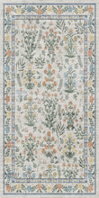 Load image into Gallery viewer, Floral patterned rug with a border on a light background
