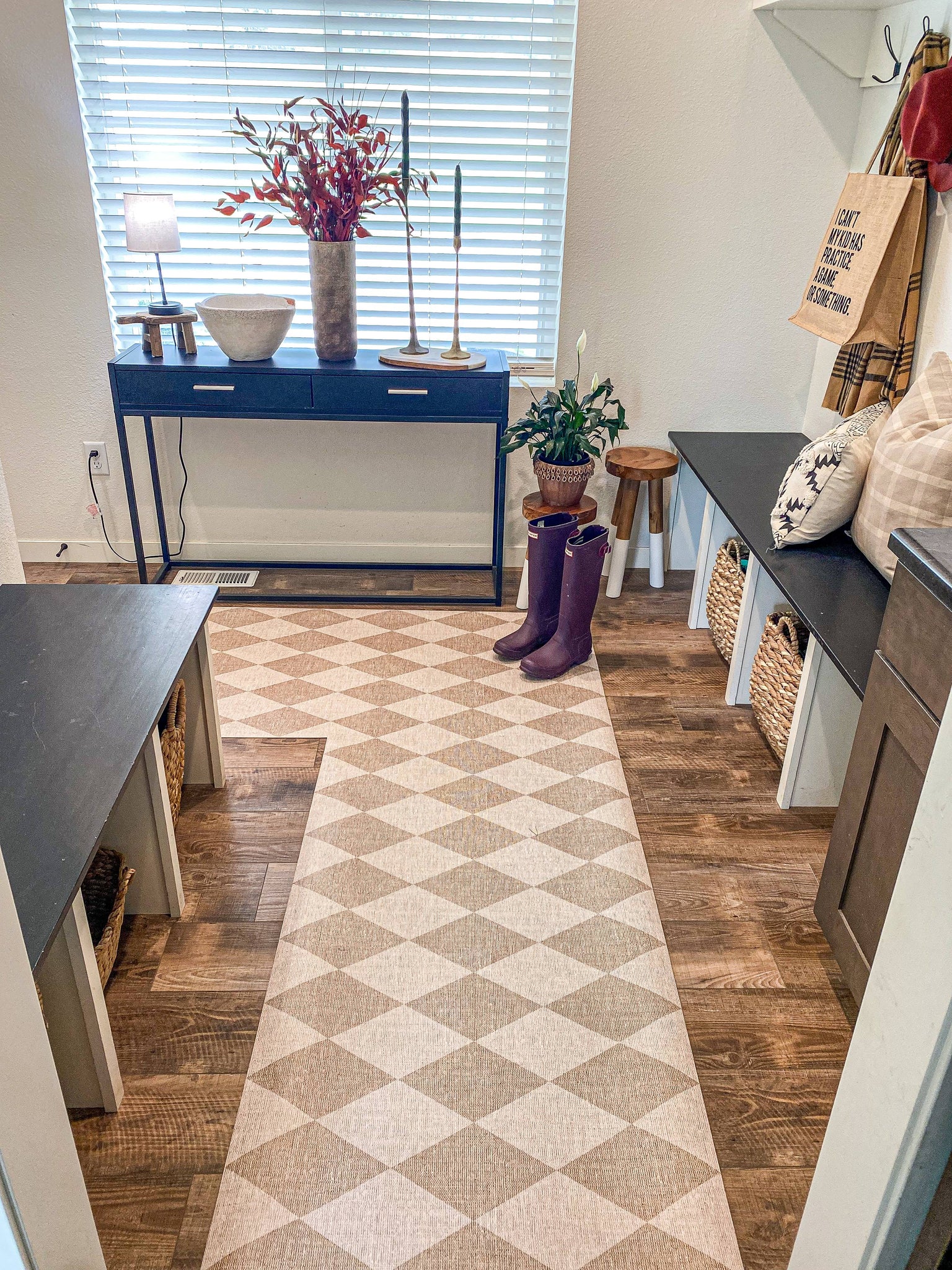 Kitchen Rug, Spanish Tile, Vinyl Floor Rug, Washable Dining Room Mat,  Linoleum Floor Mat, Non Slip Kitchen Floor Mat, Oversized Area Rug 