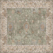 Load image into Gallery viewer, Patterned rug with a mix of colors on a beige background
