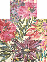 Load image into Gallery viewer, Colorful floral pattern on a white background of chair mat with lip
