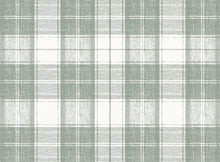 Load image into Gallery viewer, Plaid pattern with green and white colors on a textured fabric background

