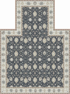 Decorative chair mat with intricate pattern on a white background