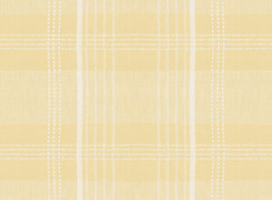 Plaid pattern with light yellow and white lines on a beige background