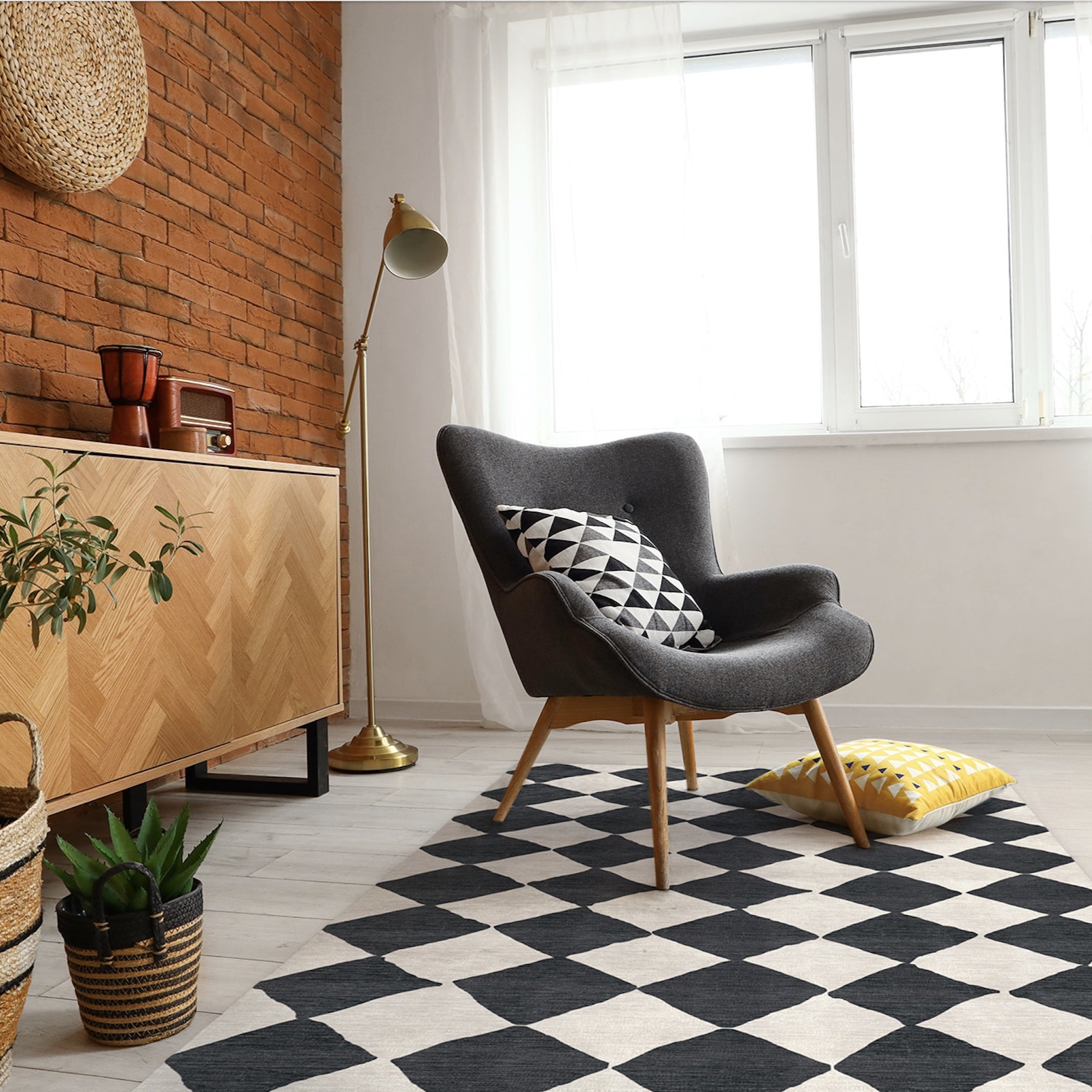 Checkered PVC Rug | Easy to Clean Mat