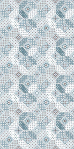 light blue patchwork vinyl mat area rug 3'x5'