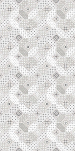 grey patchwork vinyl mat area rug 3'x5'