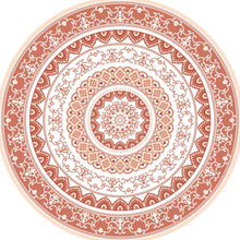 Load image into Gallery viewer, Mandala style round orange color pvc mat area rug
