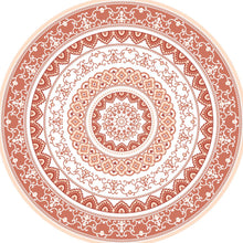 Load image into Gallery viewer, Mandala style round orange color pvc mat area rug
